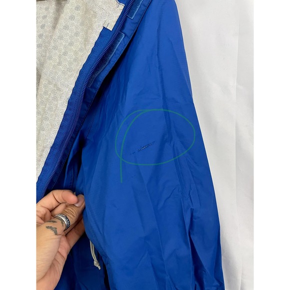 The North Face Blue Windbreaker Jacket MEDIUM Full Zip Softshell Hooded Light - Picture 6 of 13